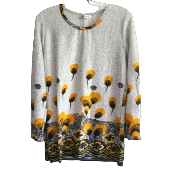 DOMANI Cotton Blend Floral Print Tunic Top Size Medium NWT - Picture 1 of 4